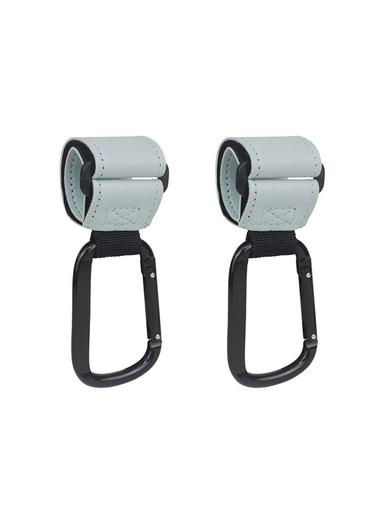 カートの左右に装着してバランスを保つためのフック(ミントブルー)2個入りセット。強力なマジックテープと頑丈なカラビナが、買い物袋などの荷物を2箇所でしっかり支える。