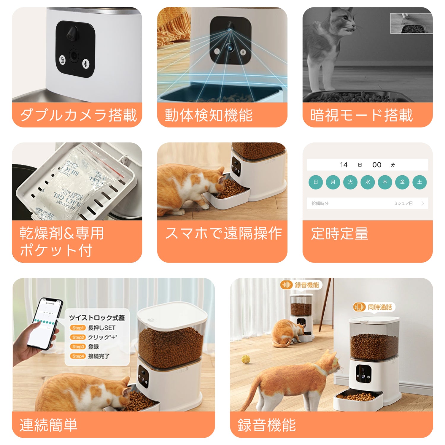 PETTENA Select 双カメラ自動給餌器