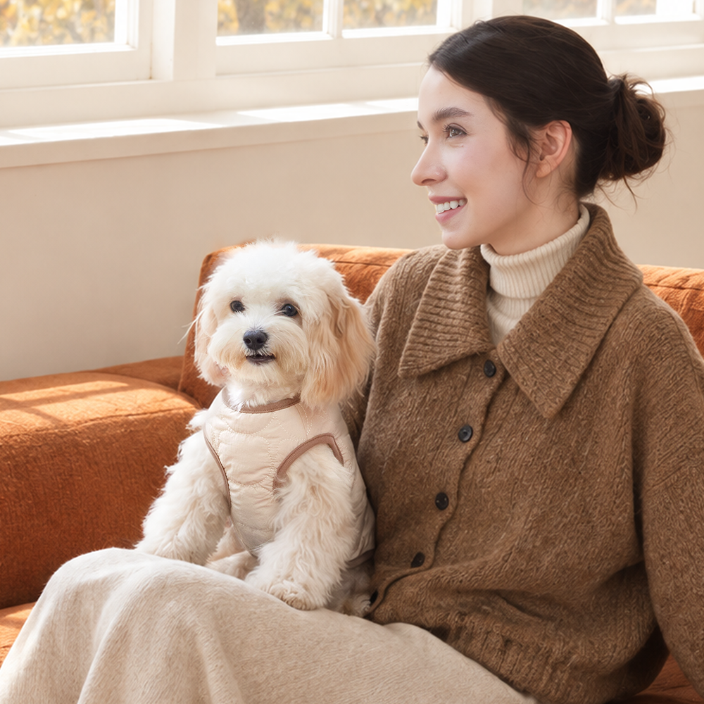 PETTENA 犬用リバーシブルベスト|マジックテープで簡単着脱・撥水&ボア仕様
