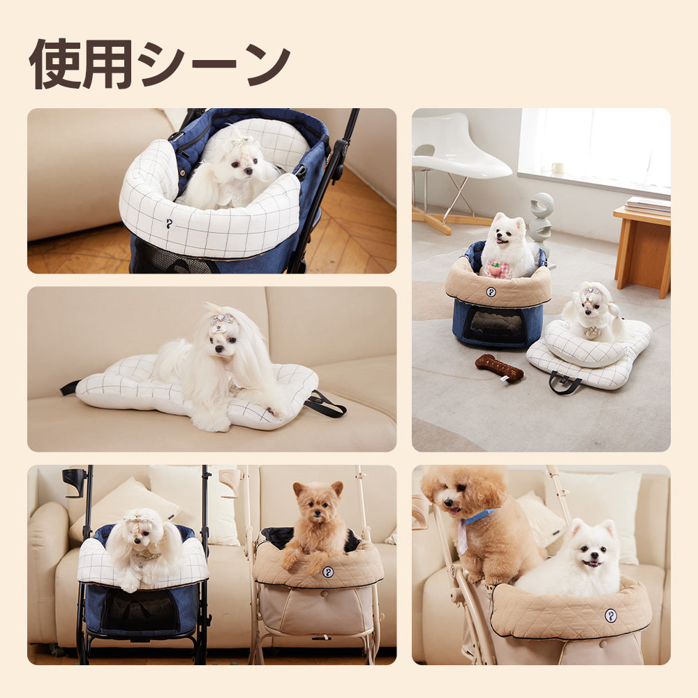PETTENA おしゃれペットカート用クッション3点セットの利用シーン