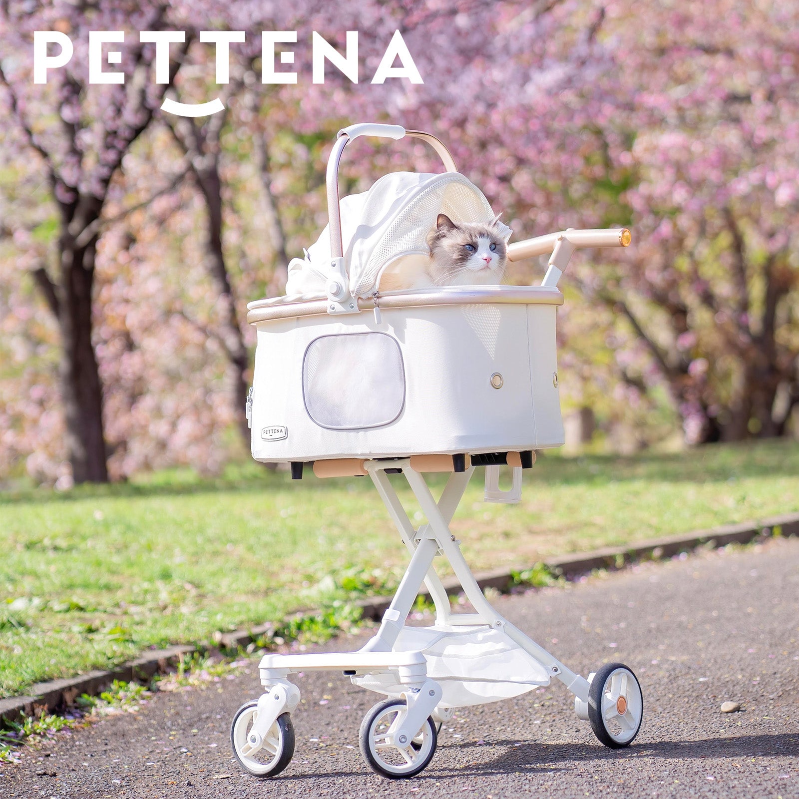 小型犬軽快走行分離式ペットカート-WHITE STROLLER