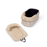 PETTENA おしゃれペットカート用クッション3点セットベージュ色をキャリーコットに着用する様子