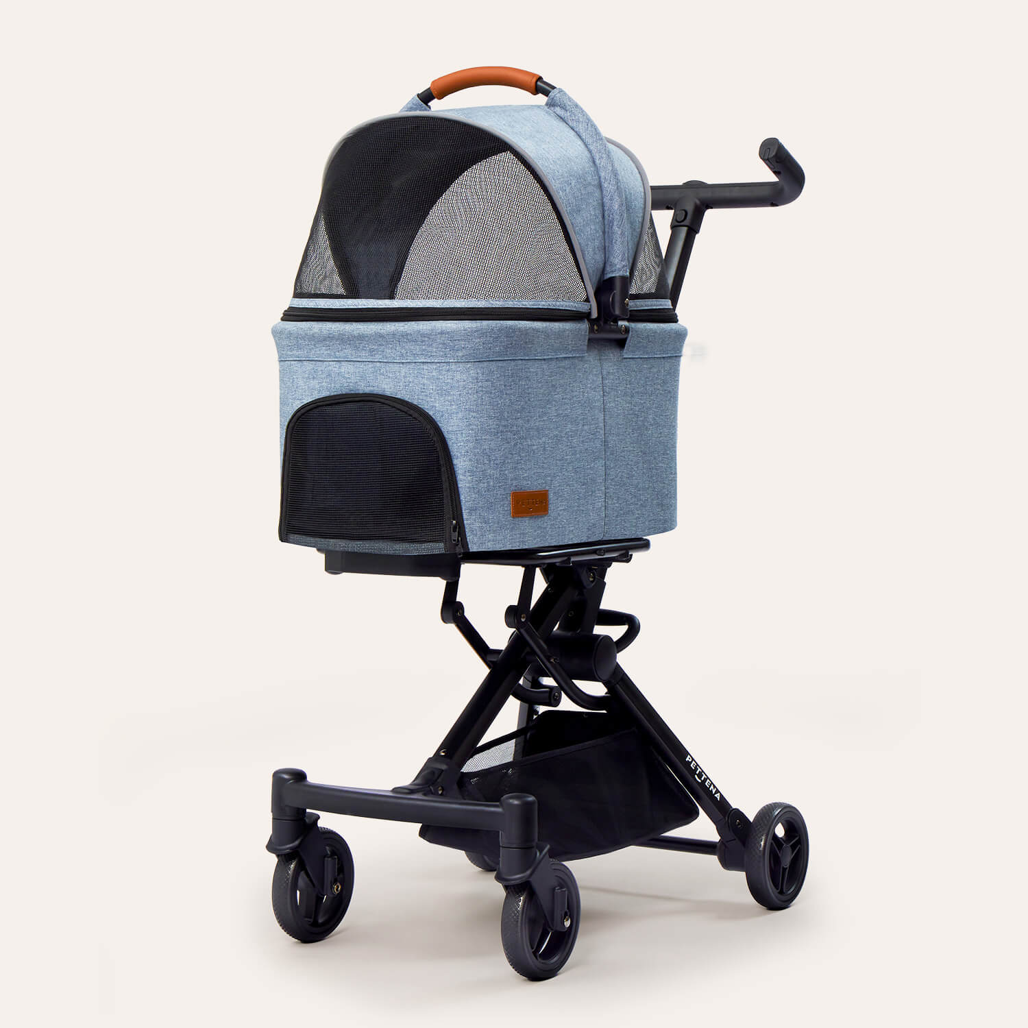 PETTENA小型犬用軽量コンパクト犬バギーPETITEブルー色の写真