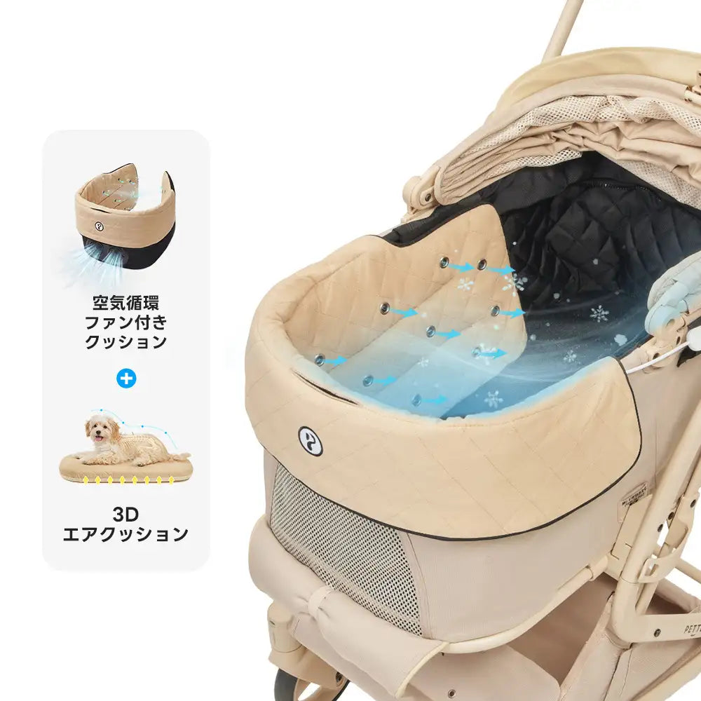 ワンタッチで全部折りたためる分離型ペットカート - PETTENA MILOU