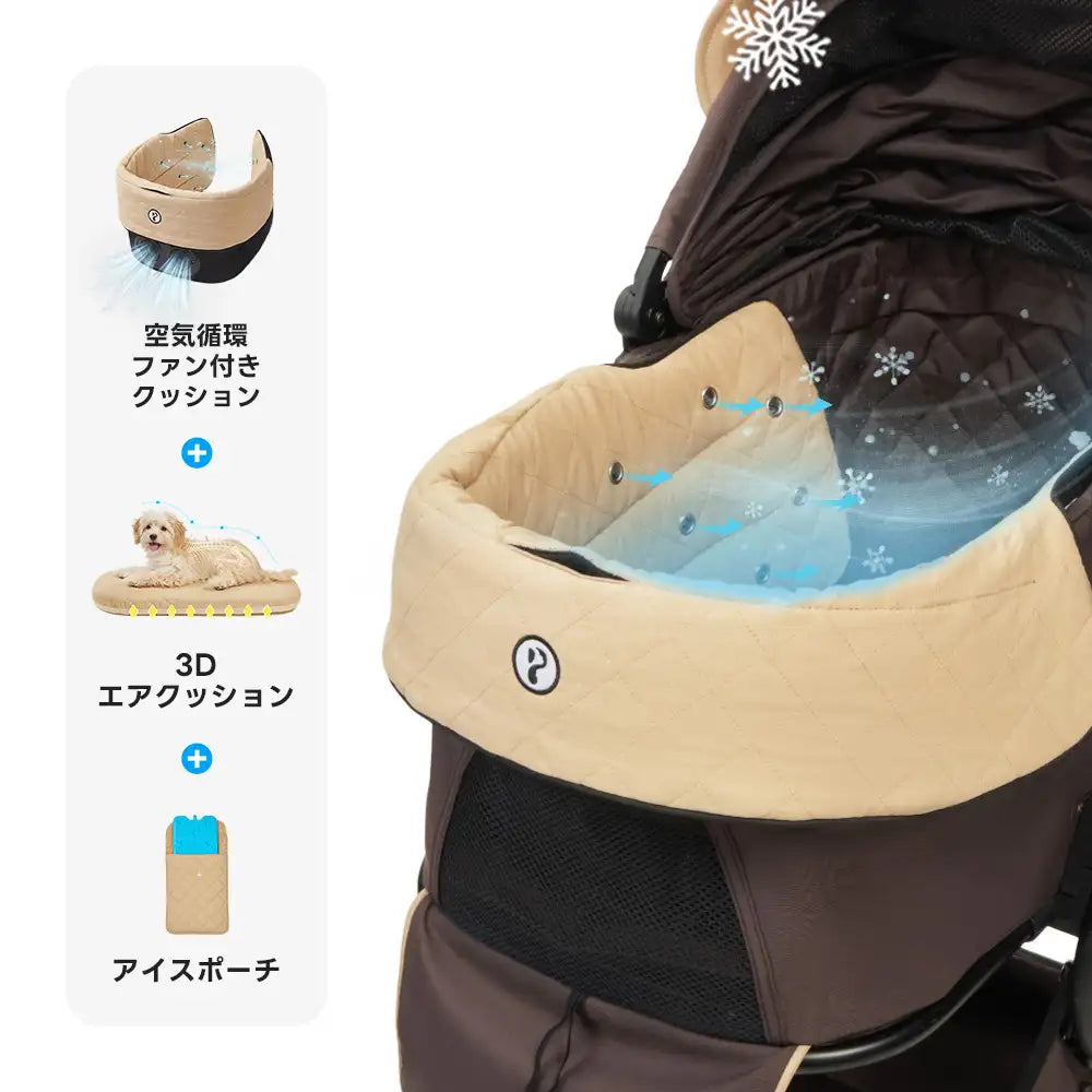 ワンタッチで全部折りたためる分離型ペットカート - PETTENA MILOU