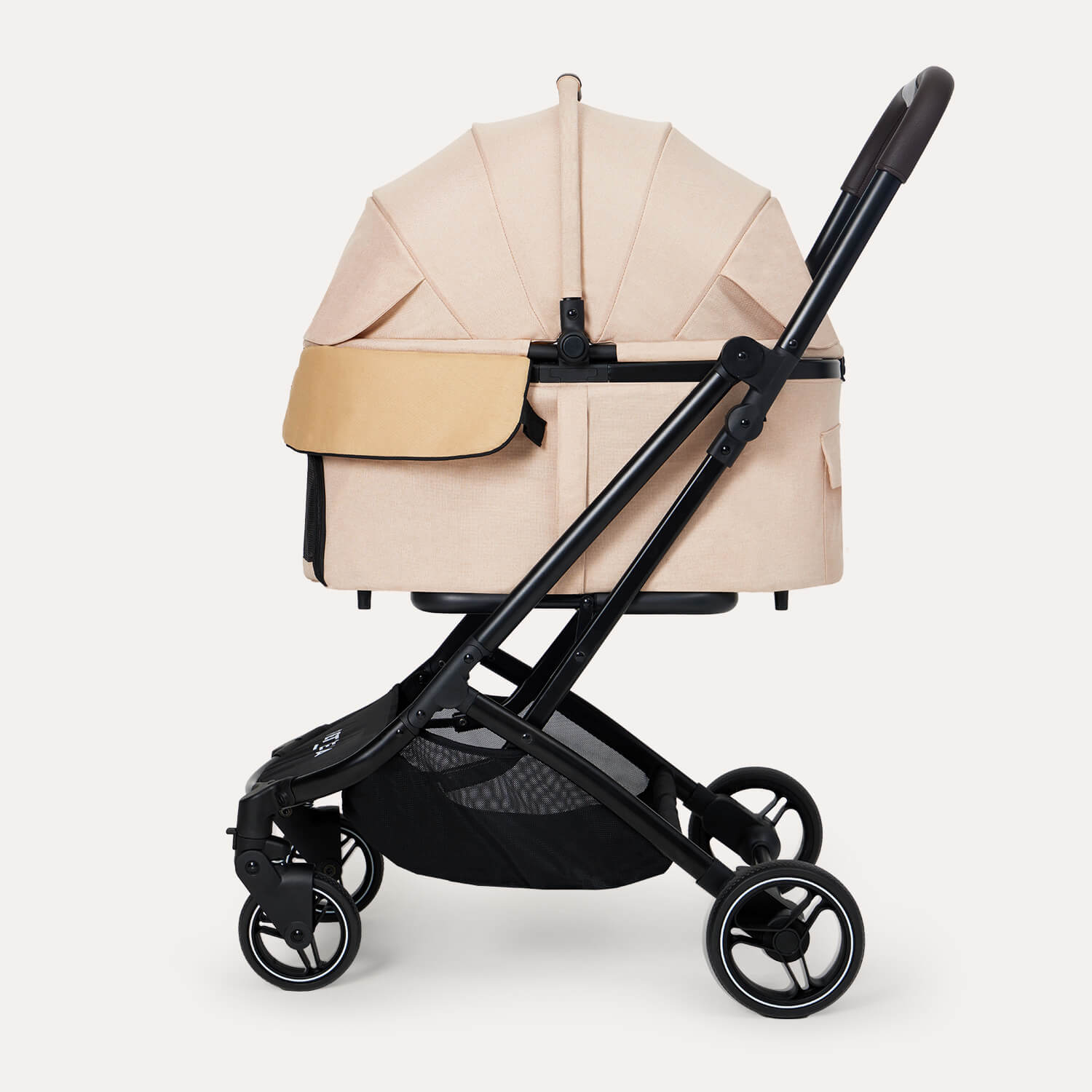 PETTENA ORION 折りたたみ式分離型あごのせクッション付きペットカートの側面写真