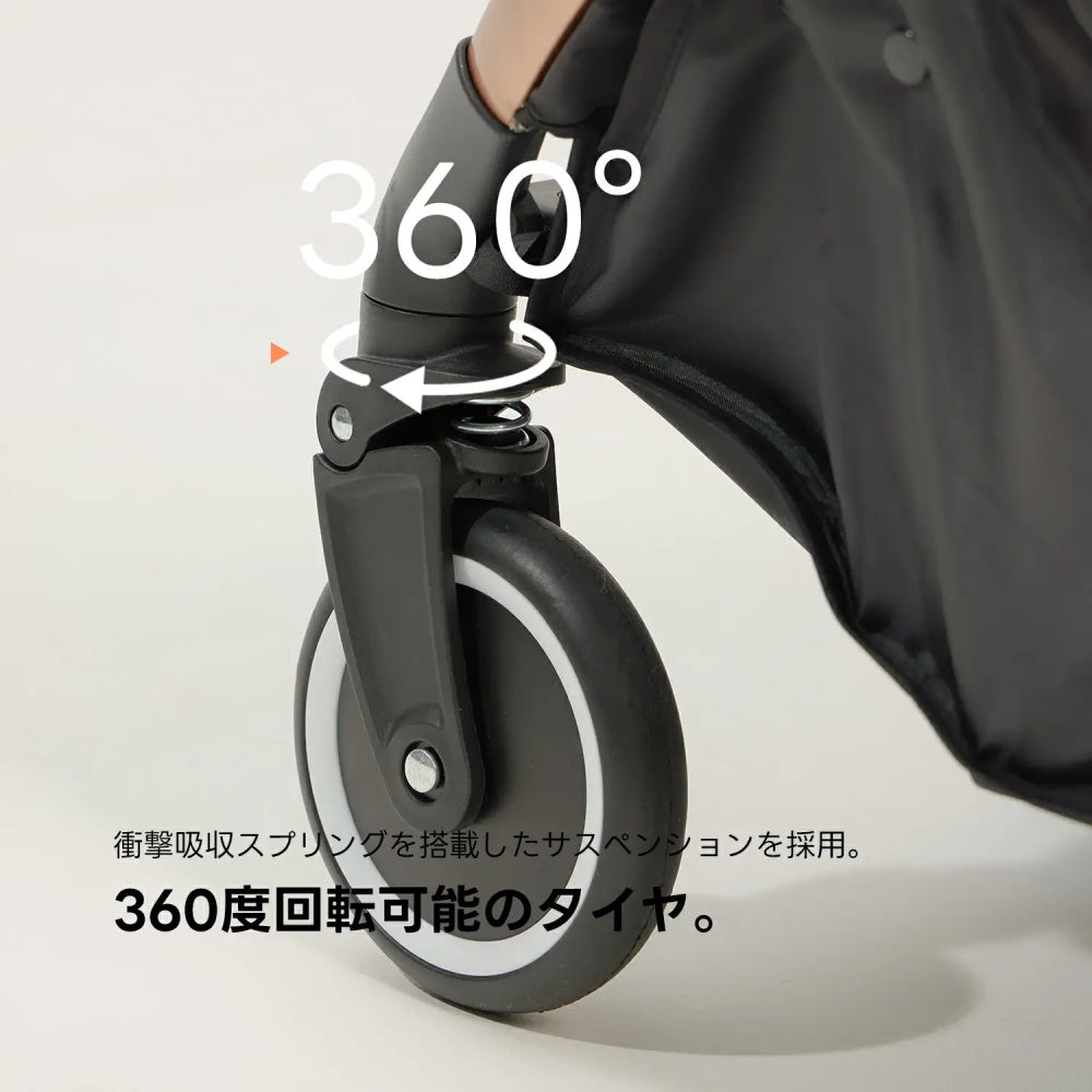 衝撃吸収スプリング搭載サスペンションで、路面の凹凸をしっかりカバー!360度自由回転タイヤで、狭い道やカーブも楽々。ペットとのお出かけで、飼い主の「揺れでペットが怖がる」悩みを解消します