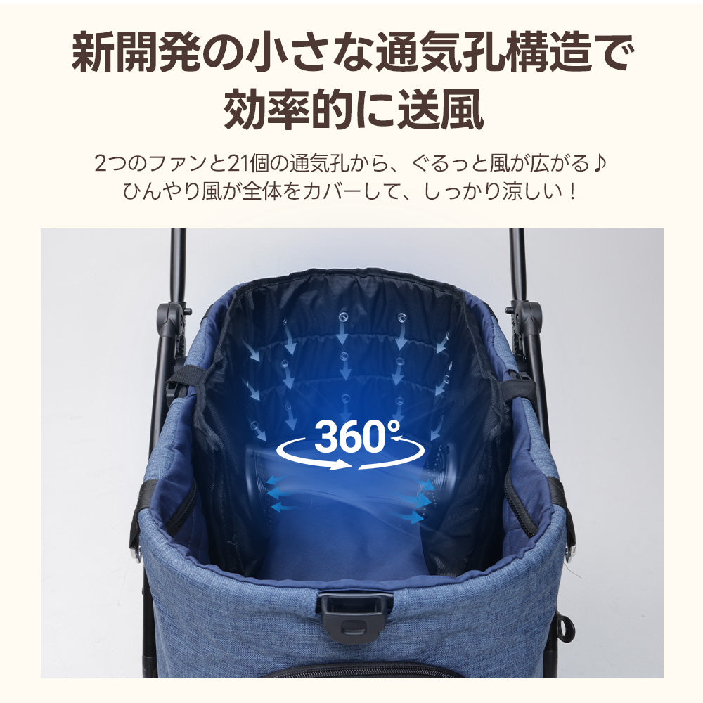 PETTENA ファンシート ペットカート エアコン カート ペットカートファンシート 冷感シート 扇風機