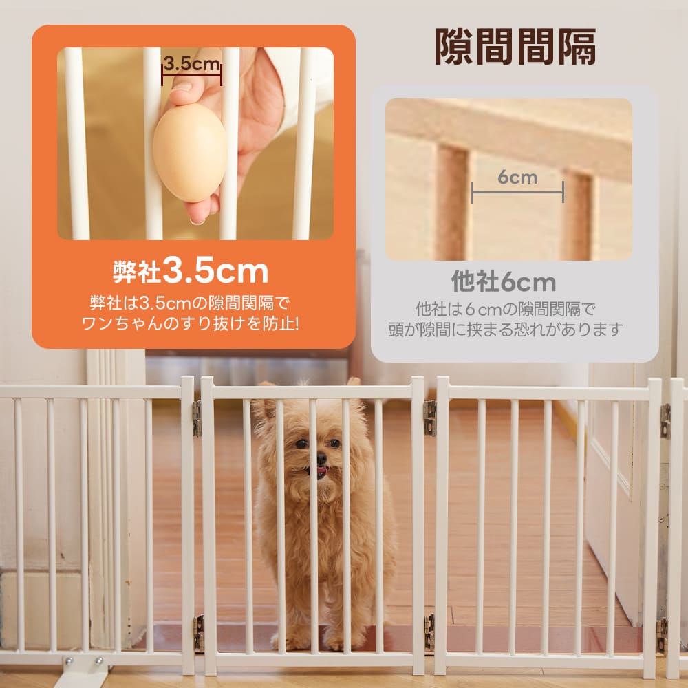 PETTENA ペットゲート 鉄製 40cm自立式 (置くだけ·折りたたみ·脱走防止)