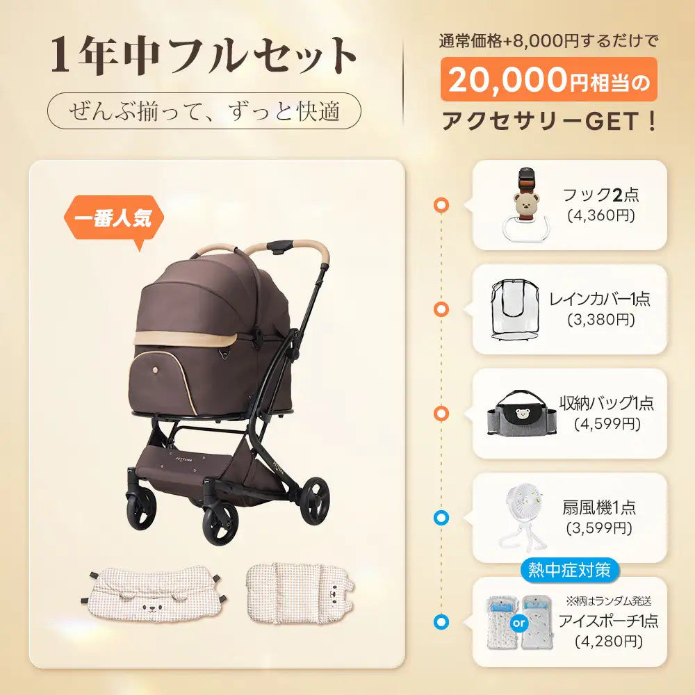 ワンタッチで全部折りたためる分離型ペットカート - PETTENA MILOU