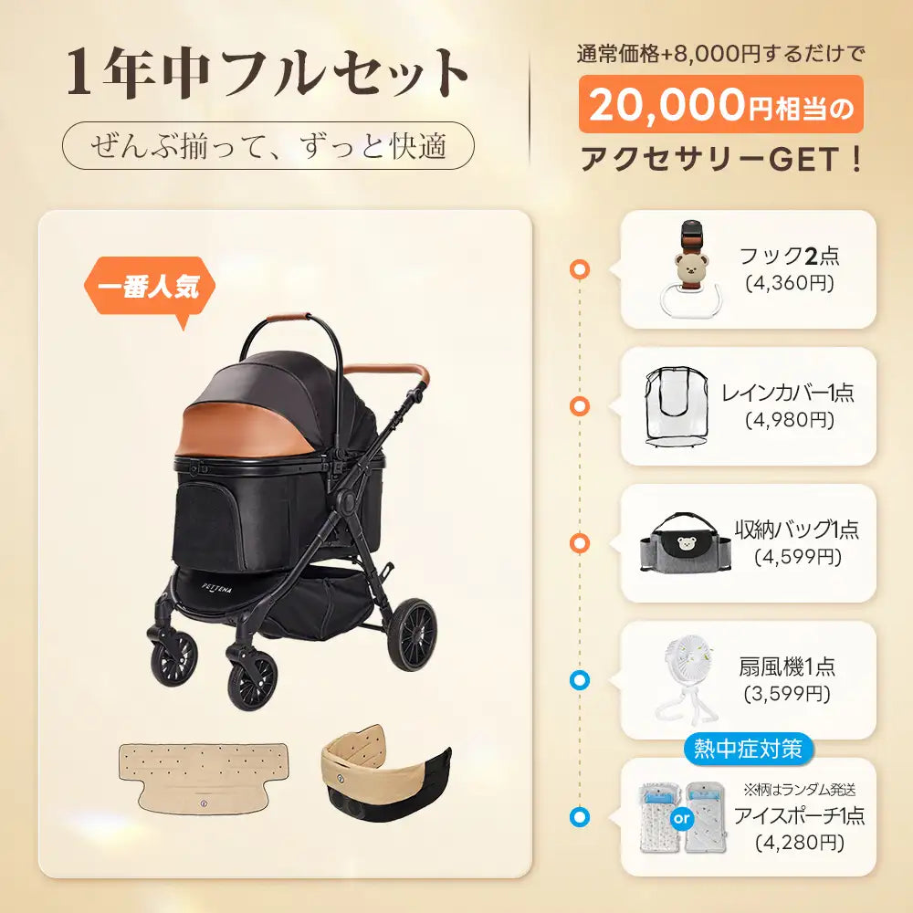 中型犬に設計された最軽量 折りたたみ式分離型ペットカート - PETTENA TERRA
