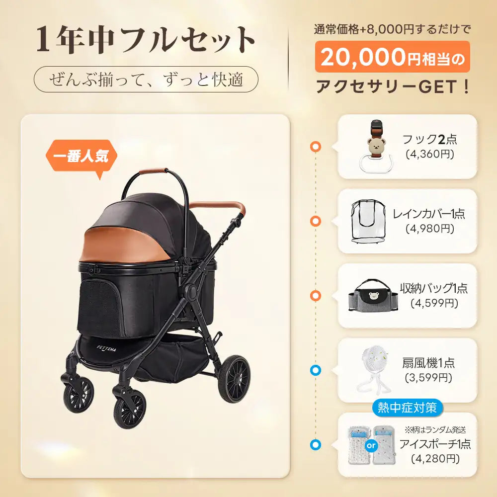 中型犬に設計された最軽量 折りたたみ式分離型ペットカート - PETTENA TERRA