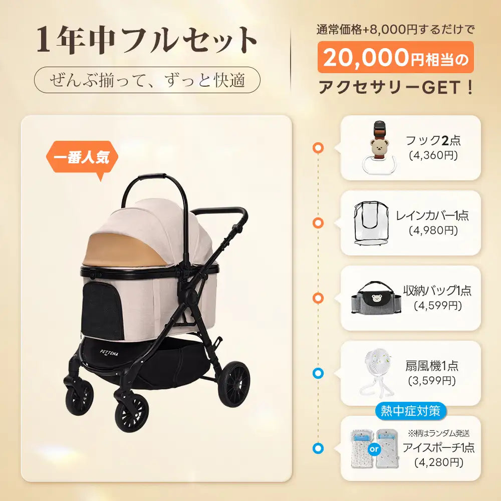 中型犬に設計された最軽量 折りたたみ式分離型ペットカート - PETTENA TERRA