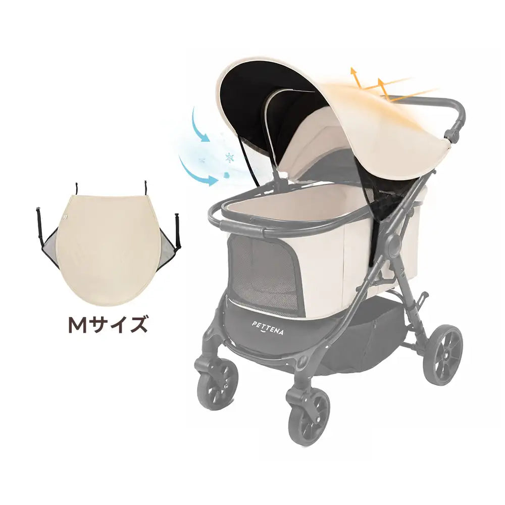 ペットカート サンシェード(通気メッシュ 熱中症対策)- PETTENA