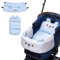 リバーシブルペットカート用クッションセット、清涼感のある水色!夏場の外出も爽やかに、汚れが目立ちにくい実用色。愛犬とのお散歩や旅行に、カートをおしゃれに演出するアイテム!