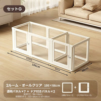 PETTENA 高透明クリアペットサークル アクリル製(工具不要・自由配置)