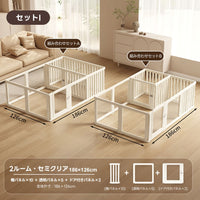 PETTENA ペットサークル 透明アクリル製(工具不要・滑り止め付き)