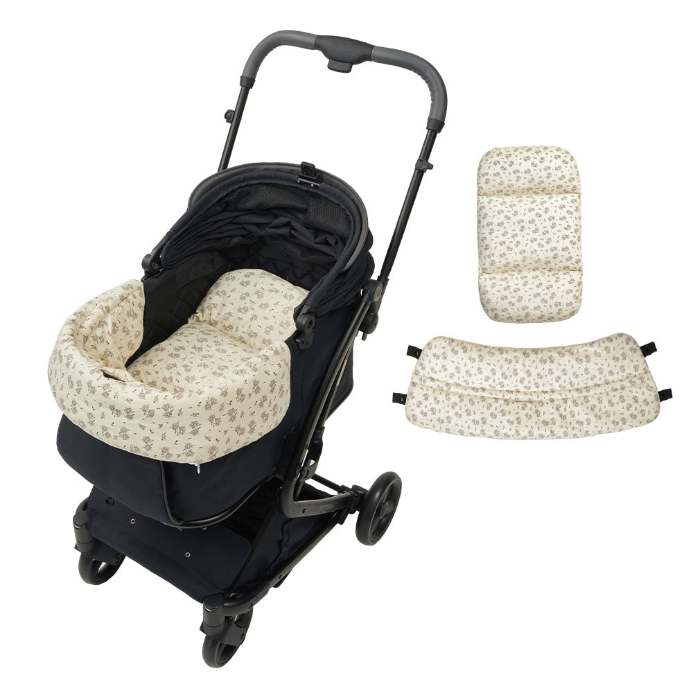 ペットカート MILOU + クッション 小花柄 2点セット