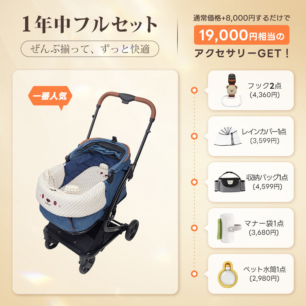 PETTENA MILOU|特許取得済み、コットごと1秒で折りたためるペットカート