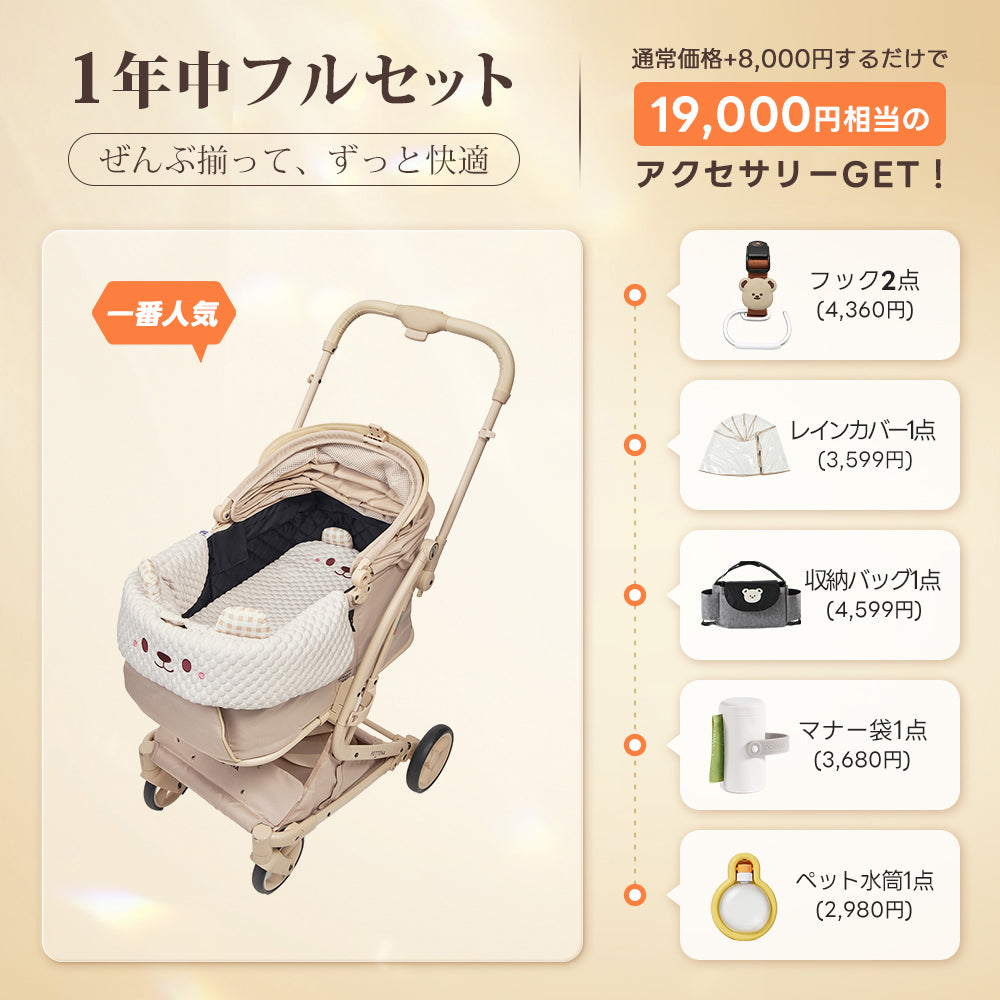 PETTENA MILOU|特許取得済み、コットごと1秒で折りたためるペットカート