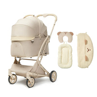 PETTENA ワンタッチ折りたたみ式分離型MILOUペットカート クリームベージュ色+ベージュベア3点セット