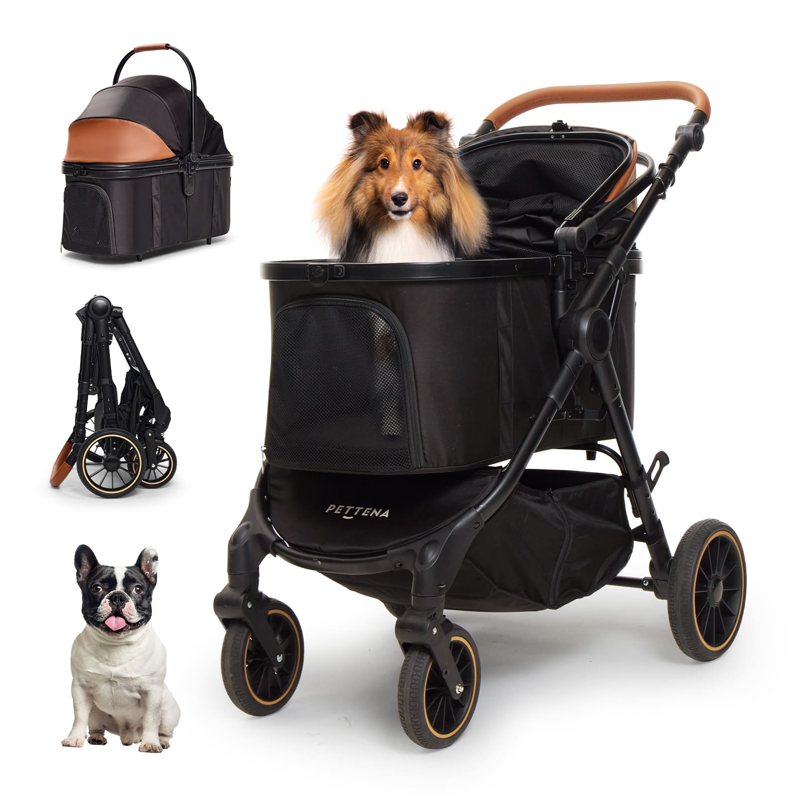 中型犬に設計された最軽量 折りたたみ式分離型ペットカート-TERRA