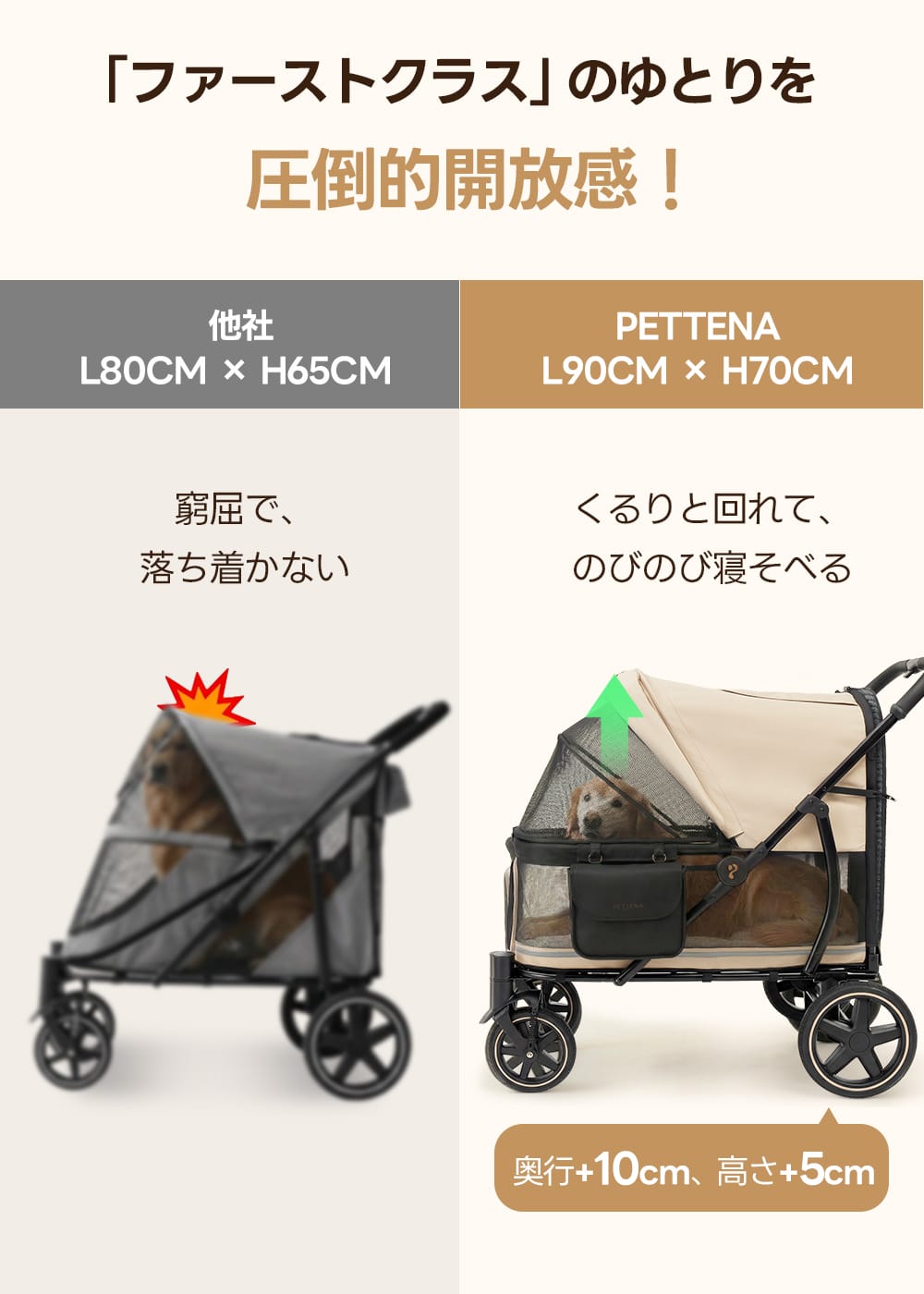大型犬・多頭飼い向け スロープ付き(耐荷重55kg) - PETTENA TITAN