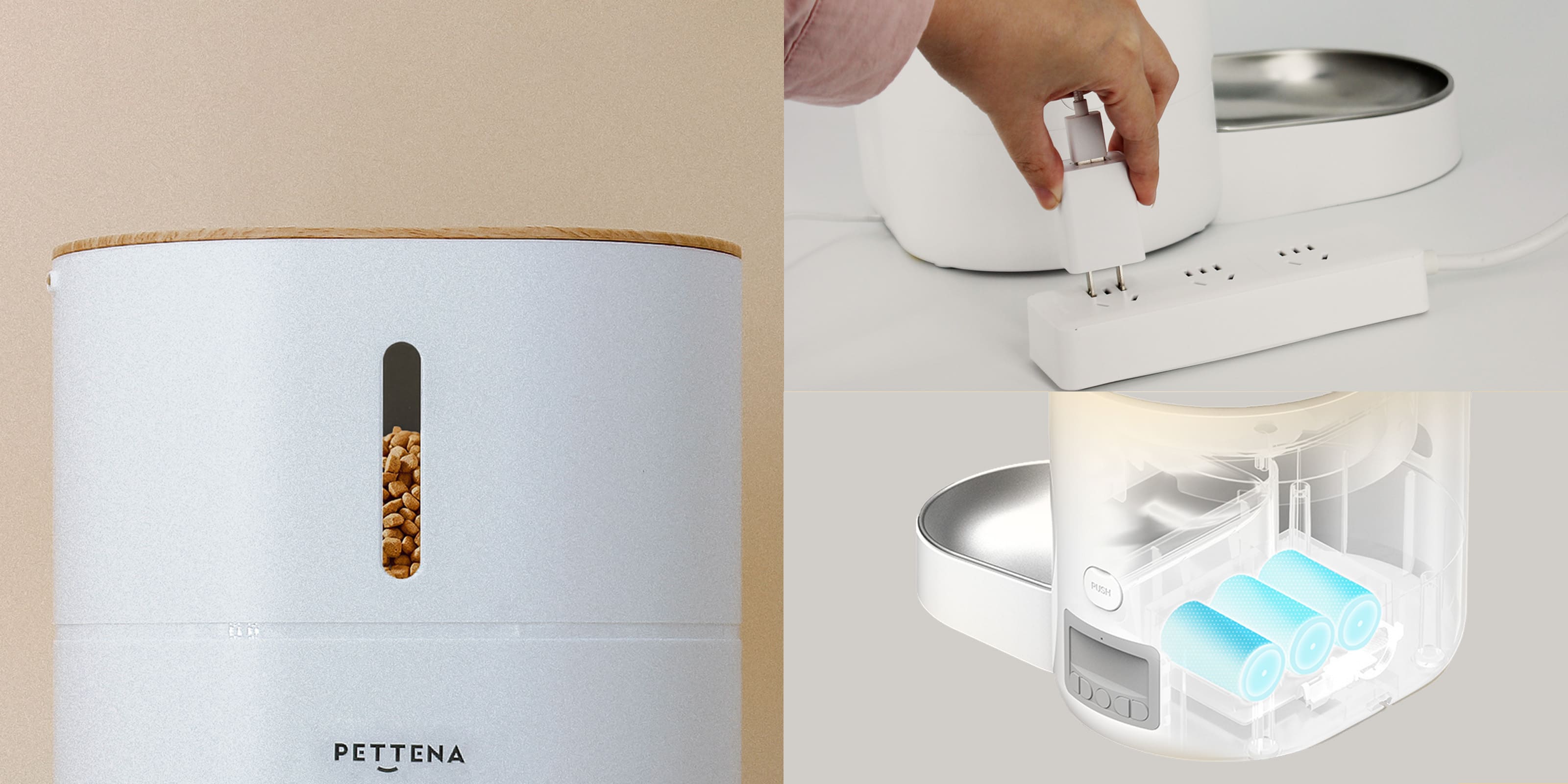 犬・猫用自動給餌器の2way給電-電池式、充電式