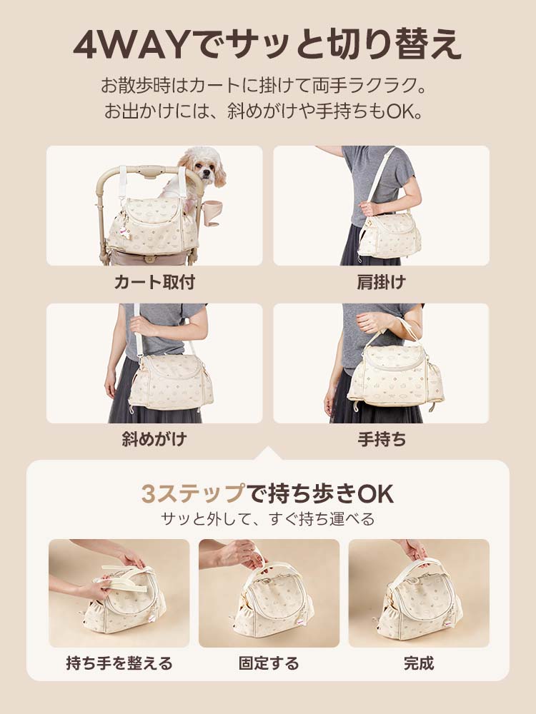 ペットカート オーガナイザー(4WAY 撥水 軽量)- PETTENA