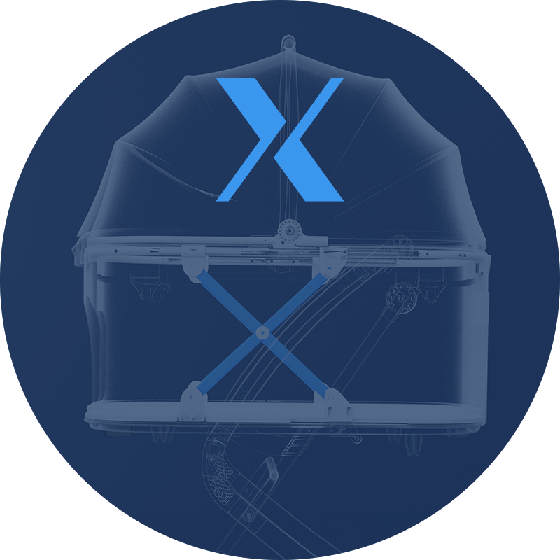 PETTENAのX構造折りたたみ式キャリーコットの画像
