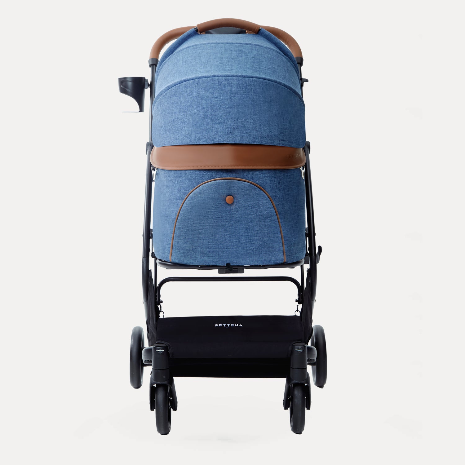 PETTENA ワンタッチ折りたたみ式分離型MILOUペットカート単品 ネービー色 正面写真