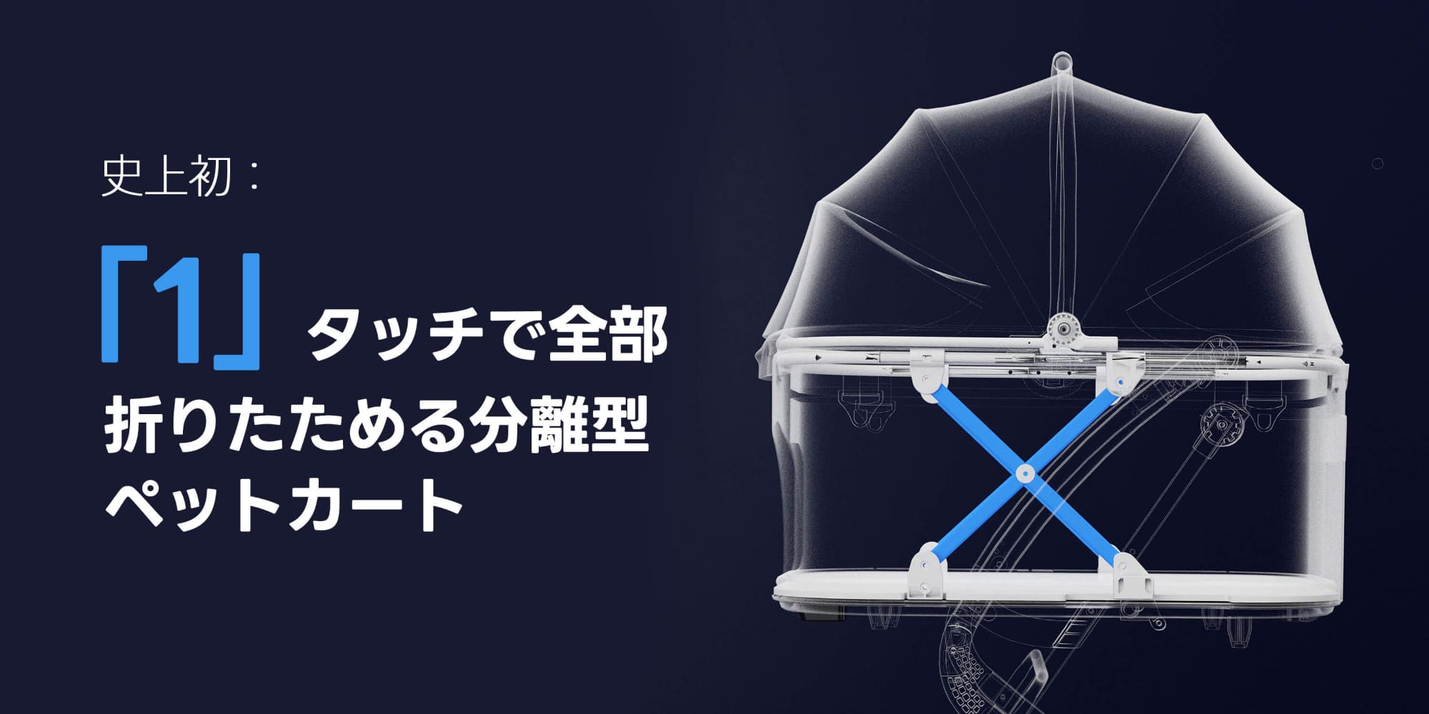 PETTENA 1秒で折りたためるキャリー技術の写真