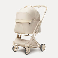PETTENA ワンタッチ折りたたみ式分離型MILOUペットカート単品 クリームベージュ色 側面写真