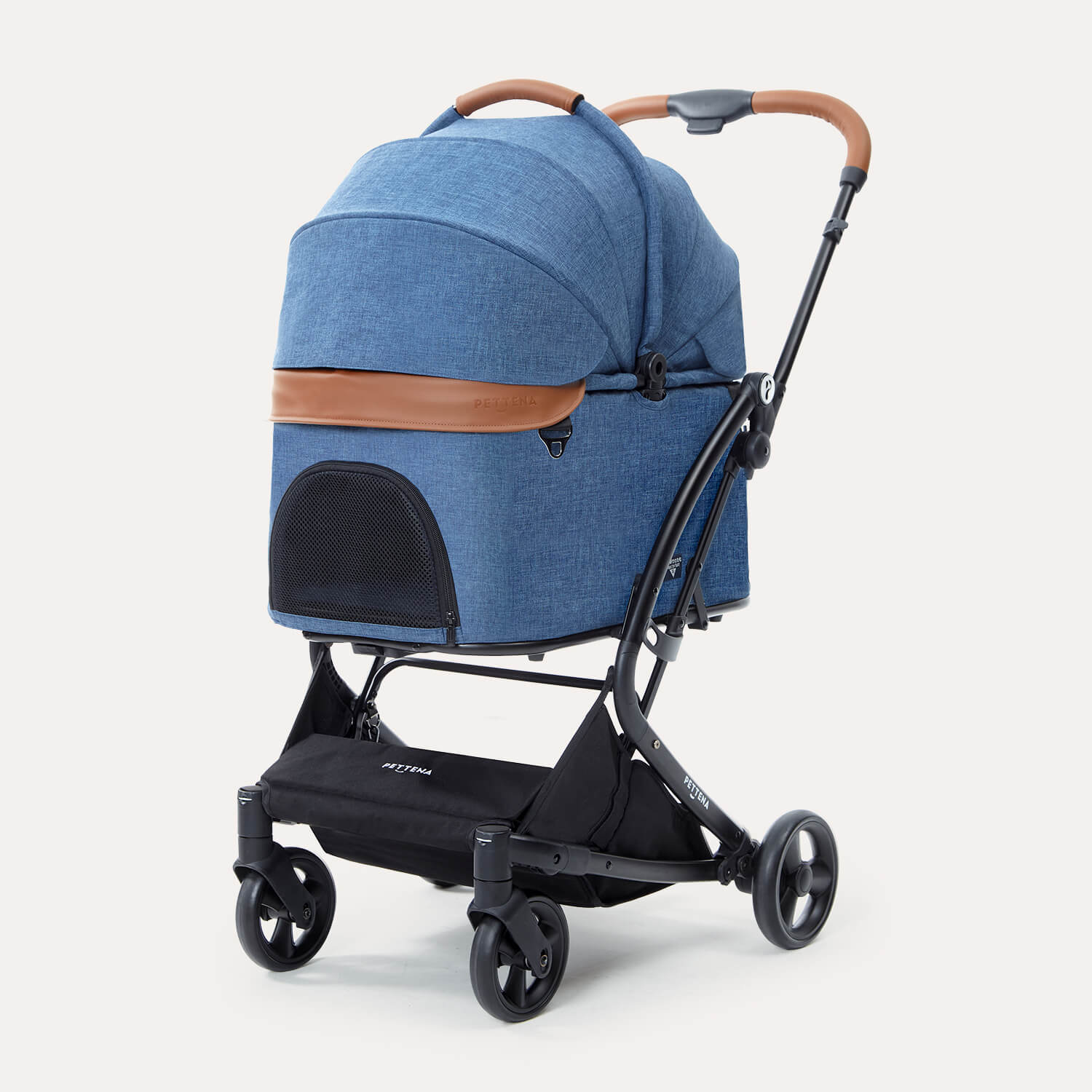 PETTENA ワンタッチ折りたたみ式分離型ペットカートMILOUのネービー色