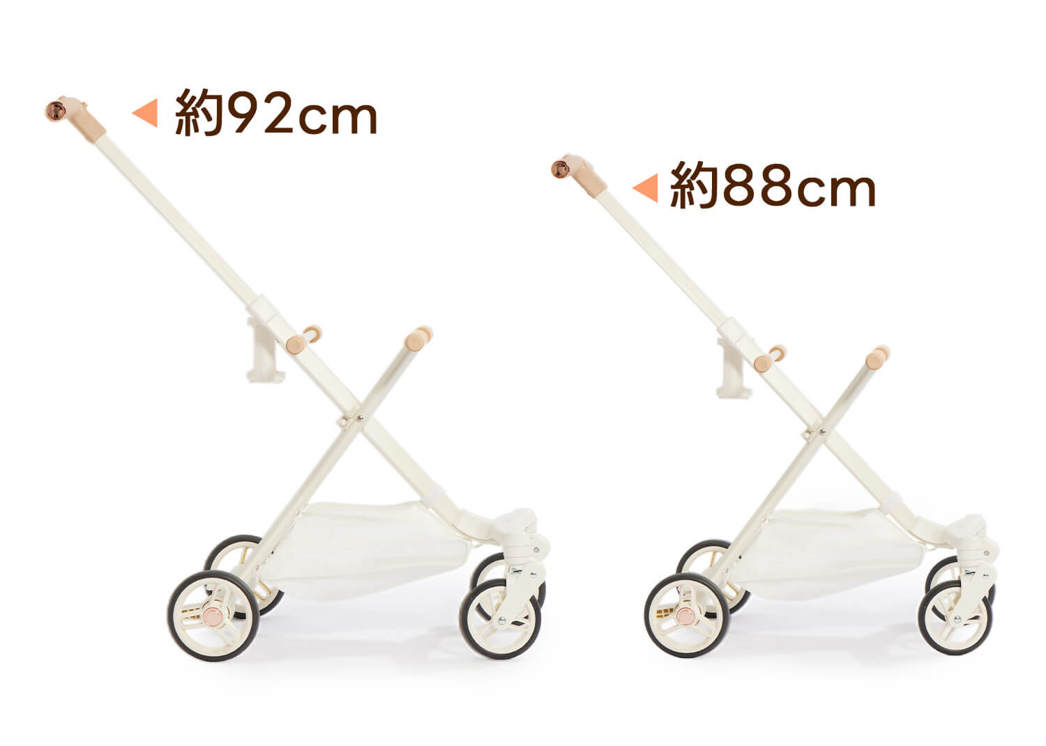 PETTENA 猫用折りたたみ式軽量ペットカートELF調節可能なハンドルのイメージ