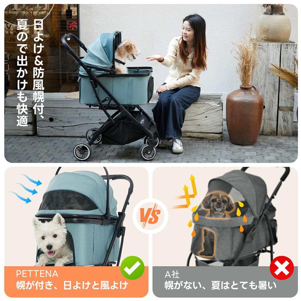 折りたたみ可能分離型ペットカート - PETTENA KNIGHT