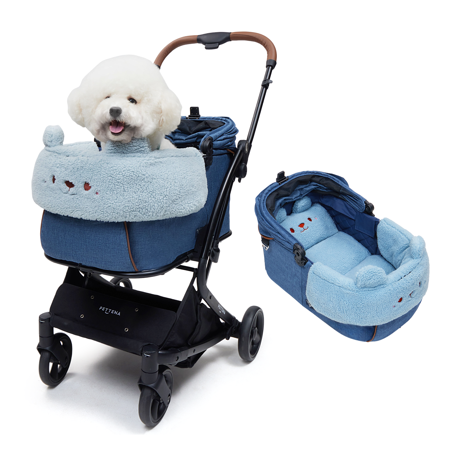ペットカートMILOU ネービー + ♨️保温クマ2点セット