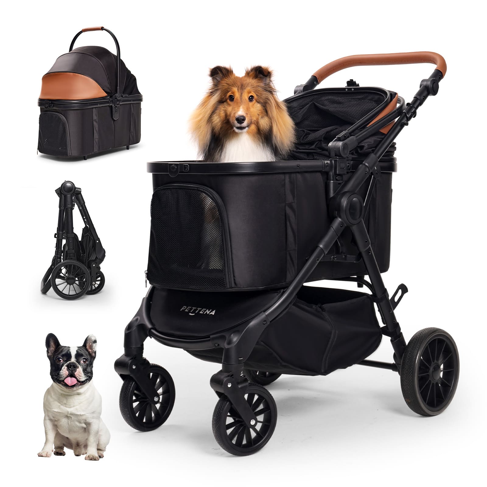 中型犬に設計された最軽量 折りたたみ式分離型ペットカート-TERRA