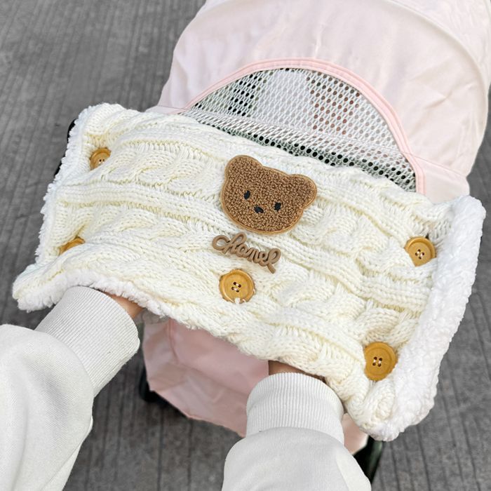 【もこもこ&ニット】防寒ハンドマフ|ボタンで留める 選べる6デザイン