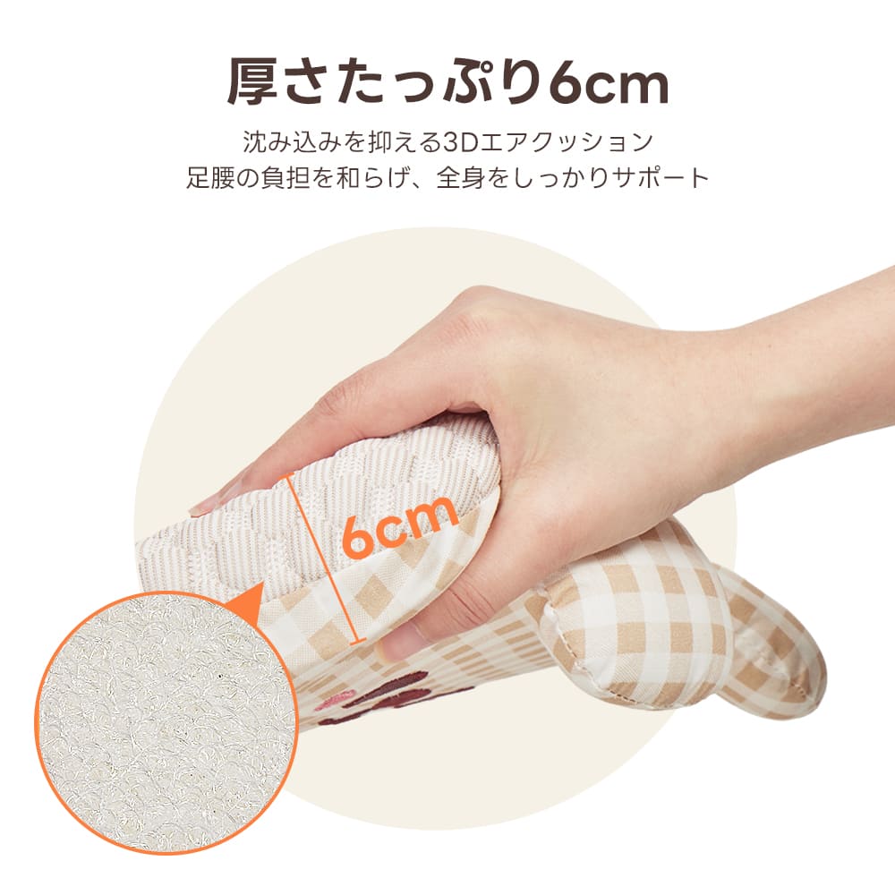 ペットカート クッション ( 3Dエア かわいいクマ)2点セット - PETTENA