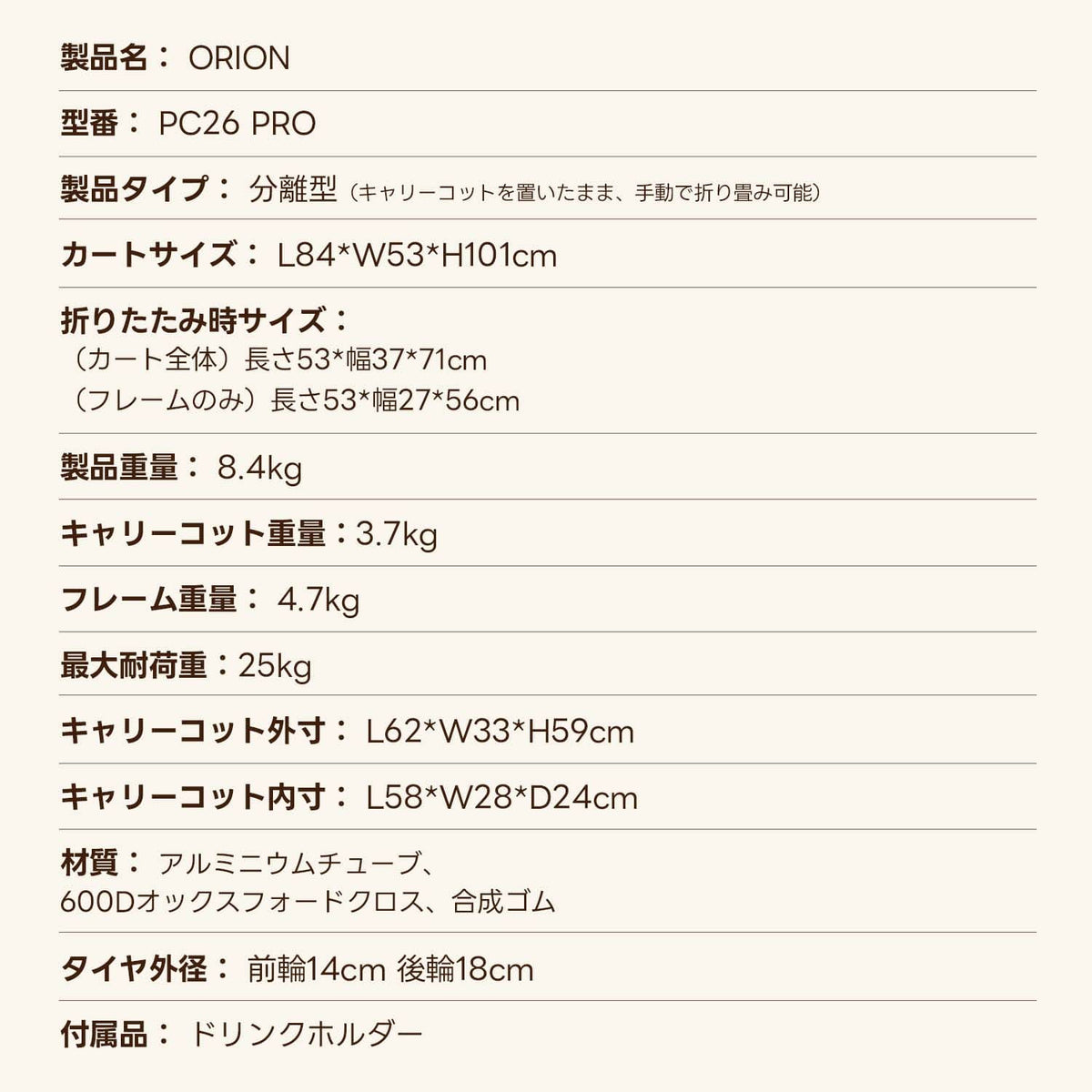 PETTENA ORION | 【2026最新進化】コット着脱不要！2ステップで簡単折りたたみの多機能ペットカート