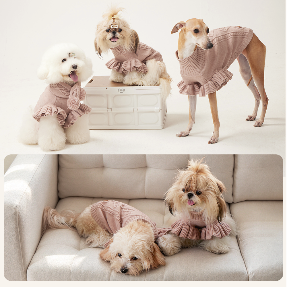 【3着で20%OFF】犬用ソフトニット+リバーシブルベスト+ドッグアウター