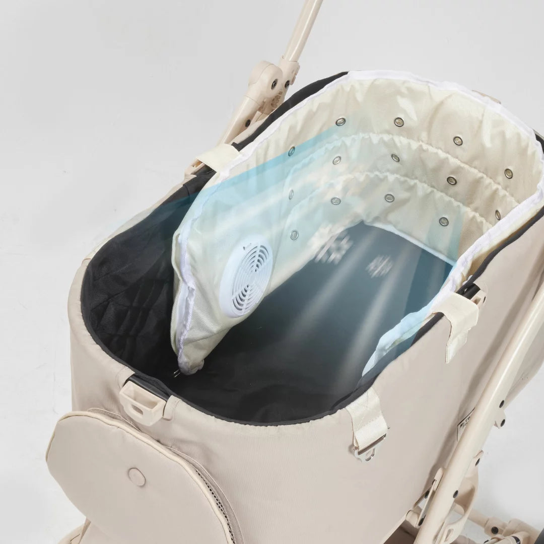 PETTENA ファンシート ペットカート エアコン カート ペットカートファンシート 冷感シート 扇風機