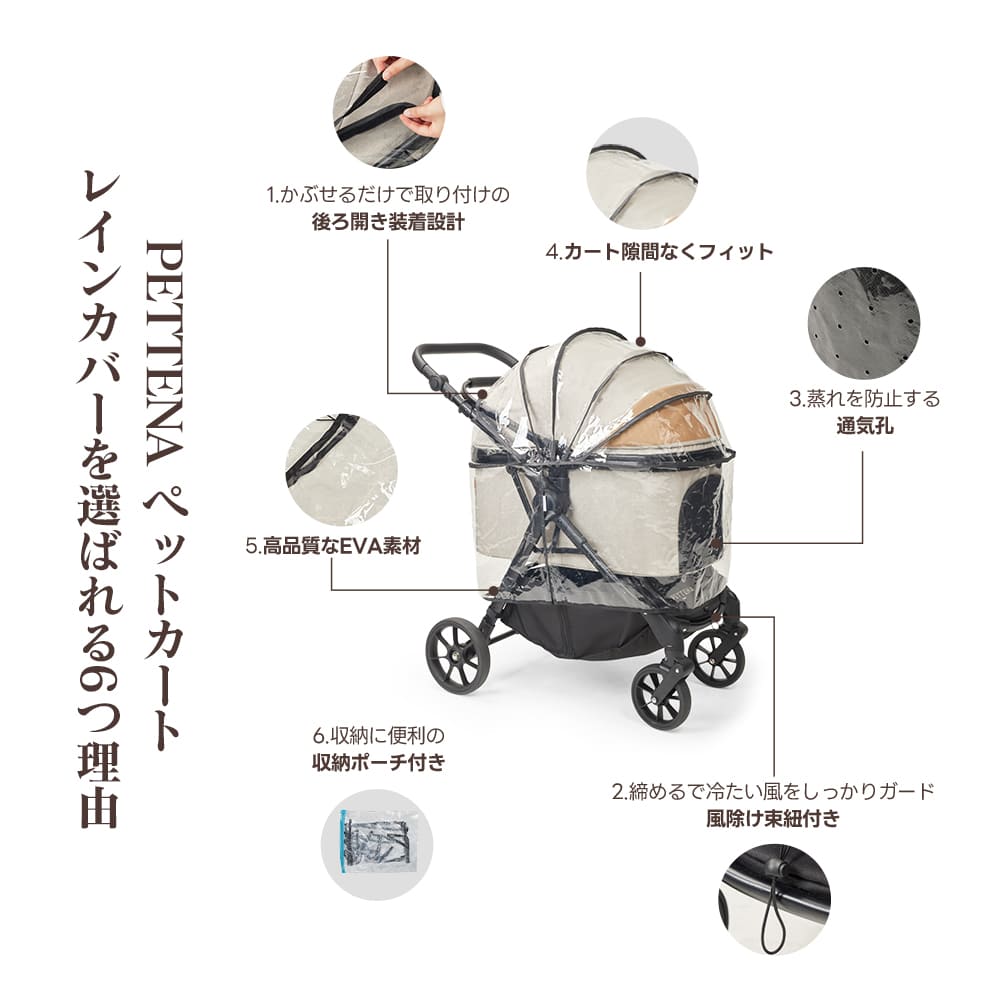 TERRA専用】高性能レインカバー｜透明素材・簡単装着・通気性・ペット