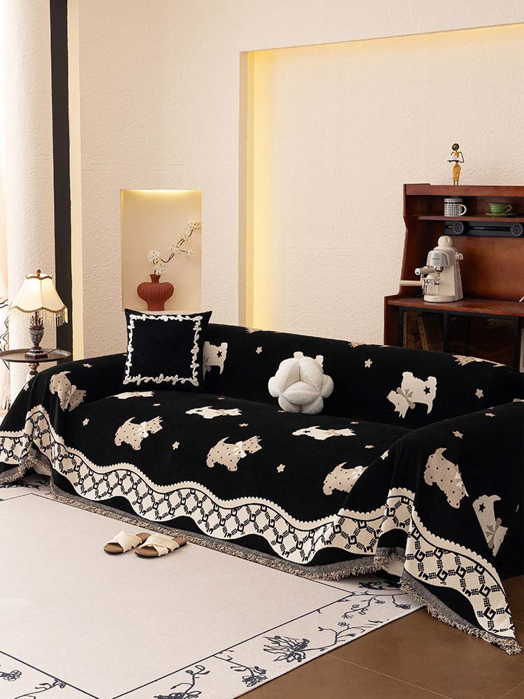 PETTENA Select 爪研ぎ防止ソファカバー 犬柄 2色展開