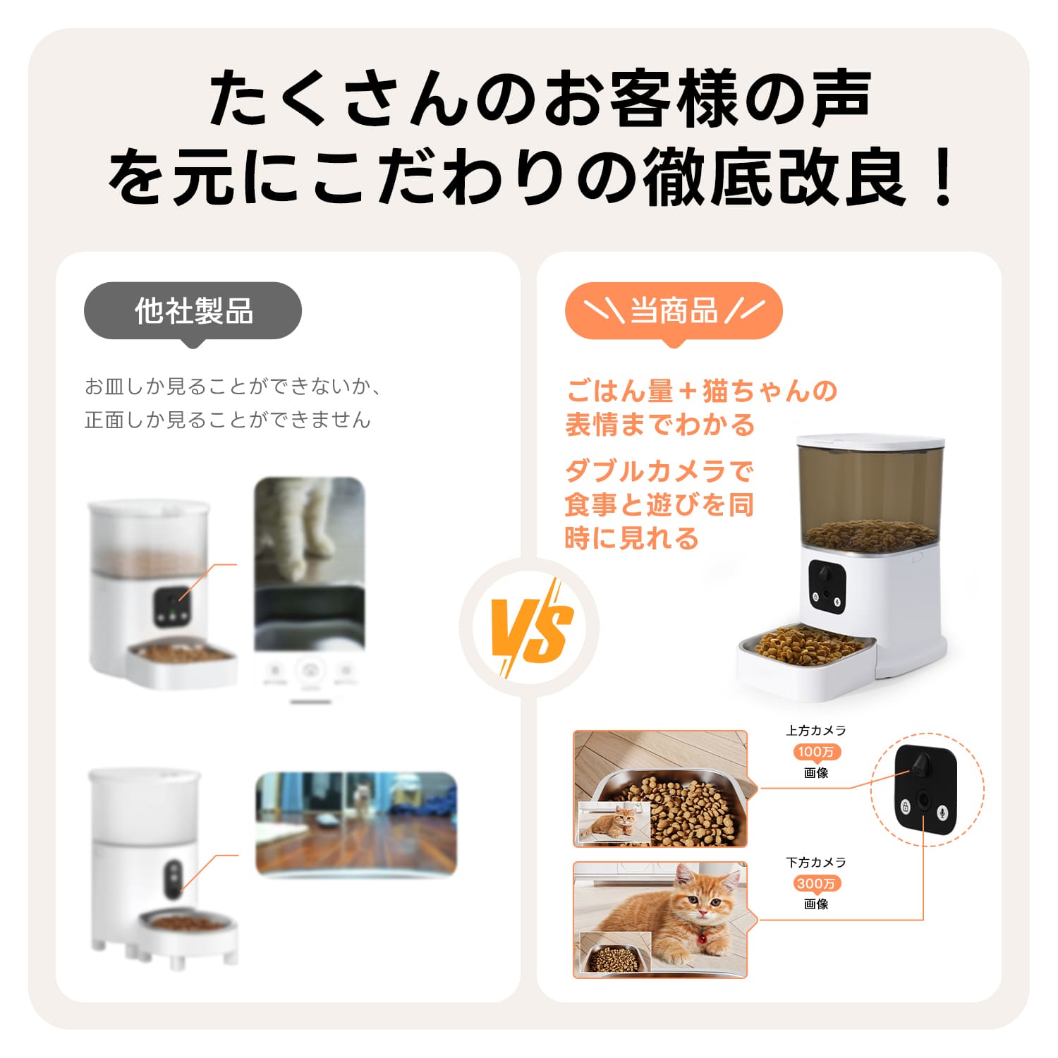 双カメラ付き自動給餌器｜スマホでごはん&見守り｜音声会話で愛犬・愛