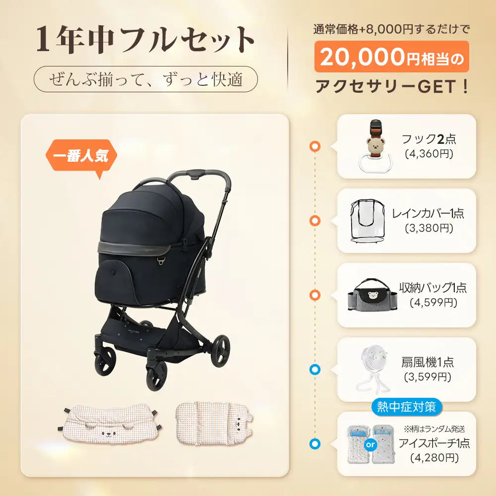 ワンタッチで全部折りたためる分離型ペットカート - PETTENA MILOU