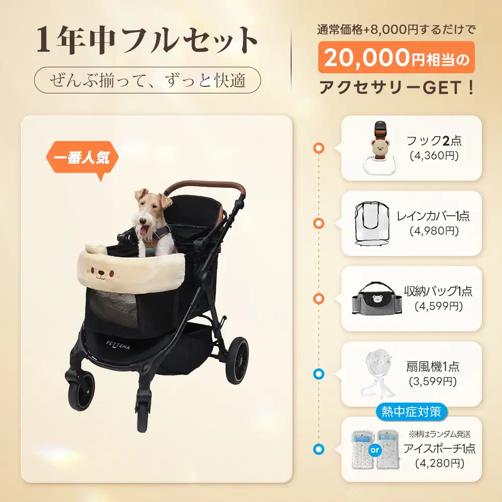 中型犬に設計された最軽量 折りたたみ式分離型ペットカート - PETTENA TERRA
