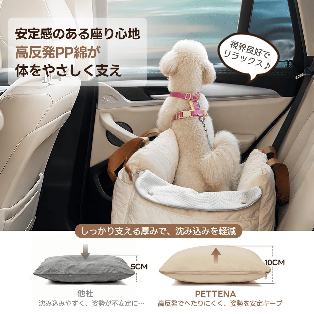ISOFIX対応で安全・安心の犬用ドライブベッド - PETTENA NIDO