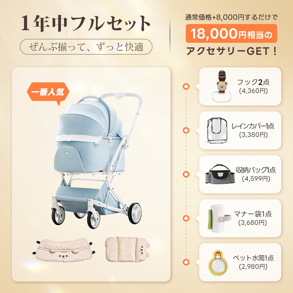ワンタッチで全部折りたためる分離型ペットカート - PETTENA MILOU